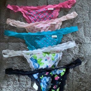 5 Brand new cotton thongs